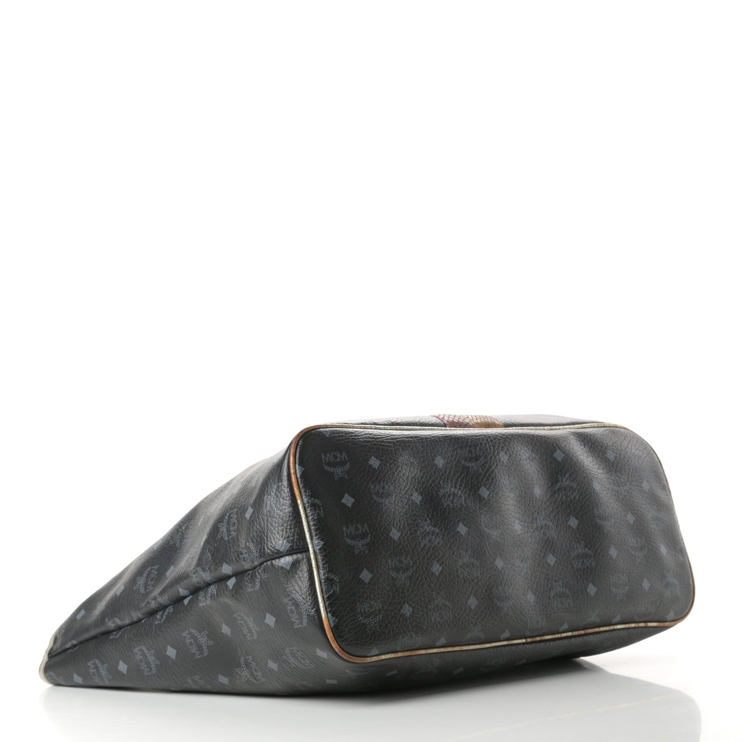 MCM Visetos Striped Munich Lion Tote Black 5 of 18