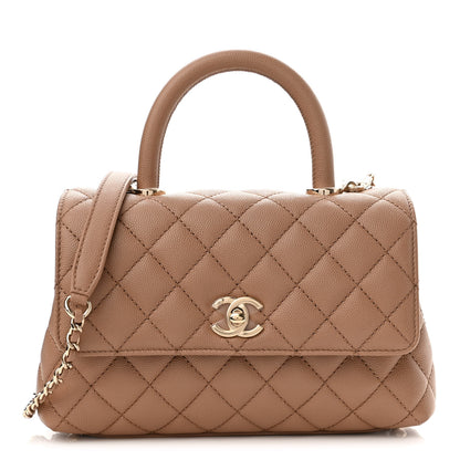 Chanel Caviar Quilted Mini Coco Handle Flap Beige 1 of 11