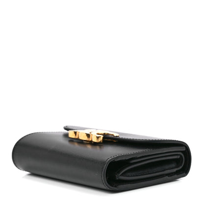 Celine Shiny Smooth Lambskin Small Triomphe Wallet Black 11 of 13