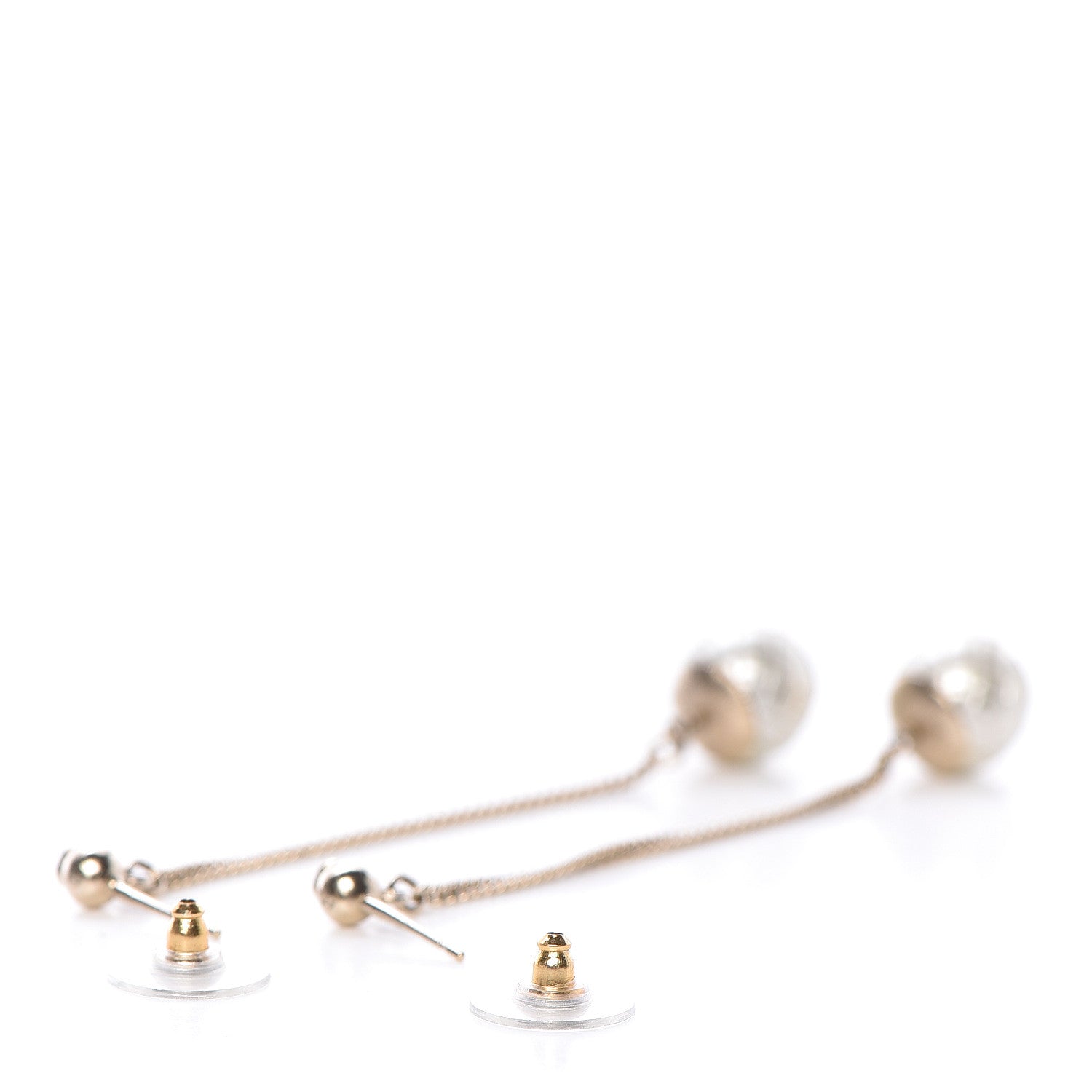 Chanel Pearl Dangle Earrings Gold 4 of 5