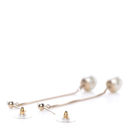 Chanel Pearl Dangle Earrings Gold 4 of 5