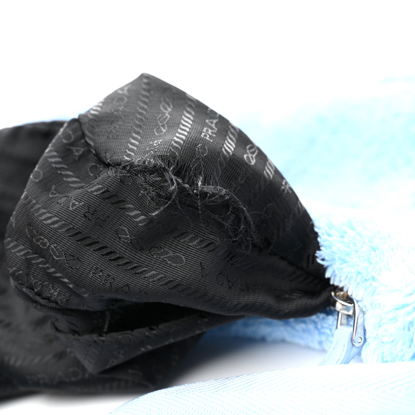 Terry Cloth Mini Re-Edition 2000 Bag Celeste Black