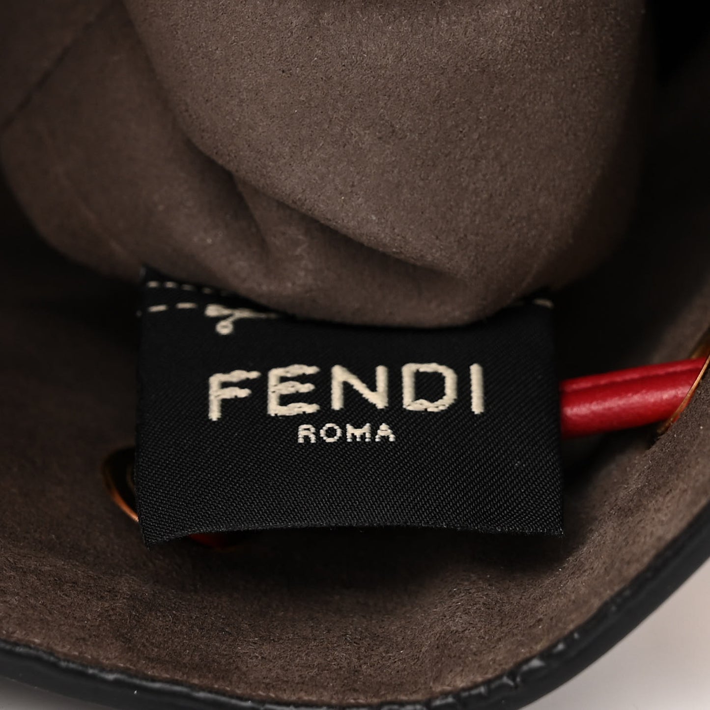 Vitello Grace F is Fendi Bi-Color FF 1974 Embossed Grande Mon Tresor Bucket Bag Maya Black Fragola