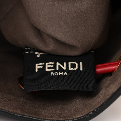 Fendi Vitello Grace F is Fendi Bi-Color FF 1974 Embossed Grande Mon Tresor Bucket Bag Maya Black Fragola 6 of 11