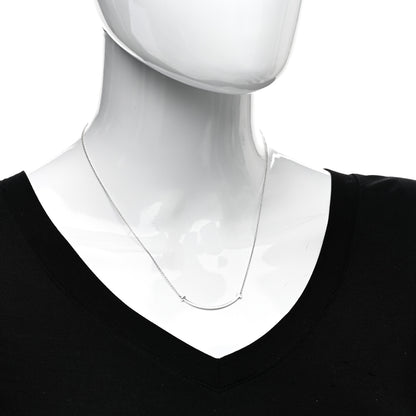 Tiffany 18K White Gold Small T Smile Pendant Necklace 2 of 5