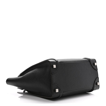 Celine Drummed Calfskin Micro Luggage Black 4 of 9