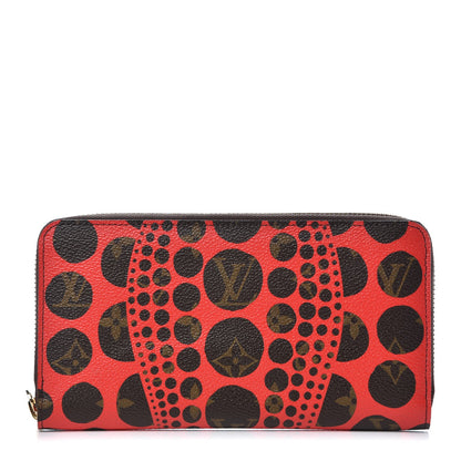 Louis Vuitton Monogram Kusama Pumpkin Dots Zippy Wallet Red 1 of 7