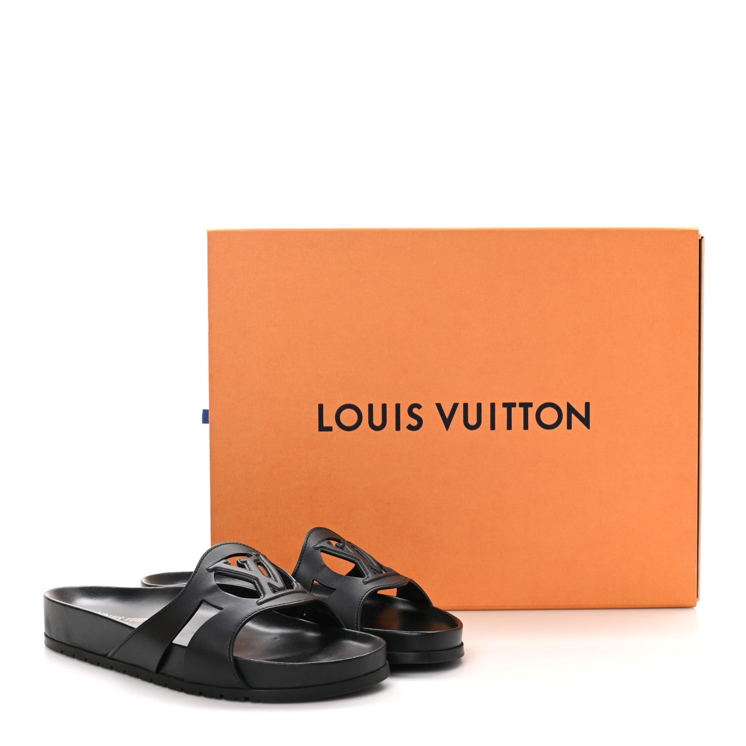 Louis Vuitton Calfskin LV Isola Flat Sandals 39 Black 9 of 9