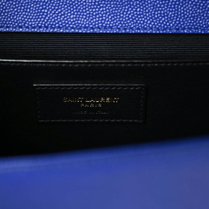 Saint Laurent Grain De Poudre Medium Classic Monogram Kate Satchel Flash Blue 9 of 9