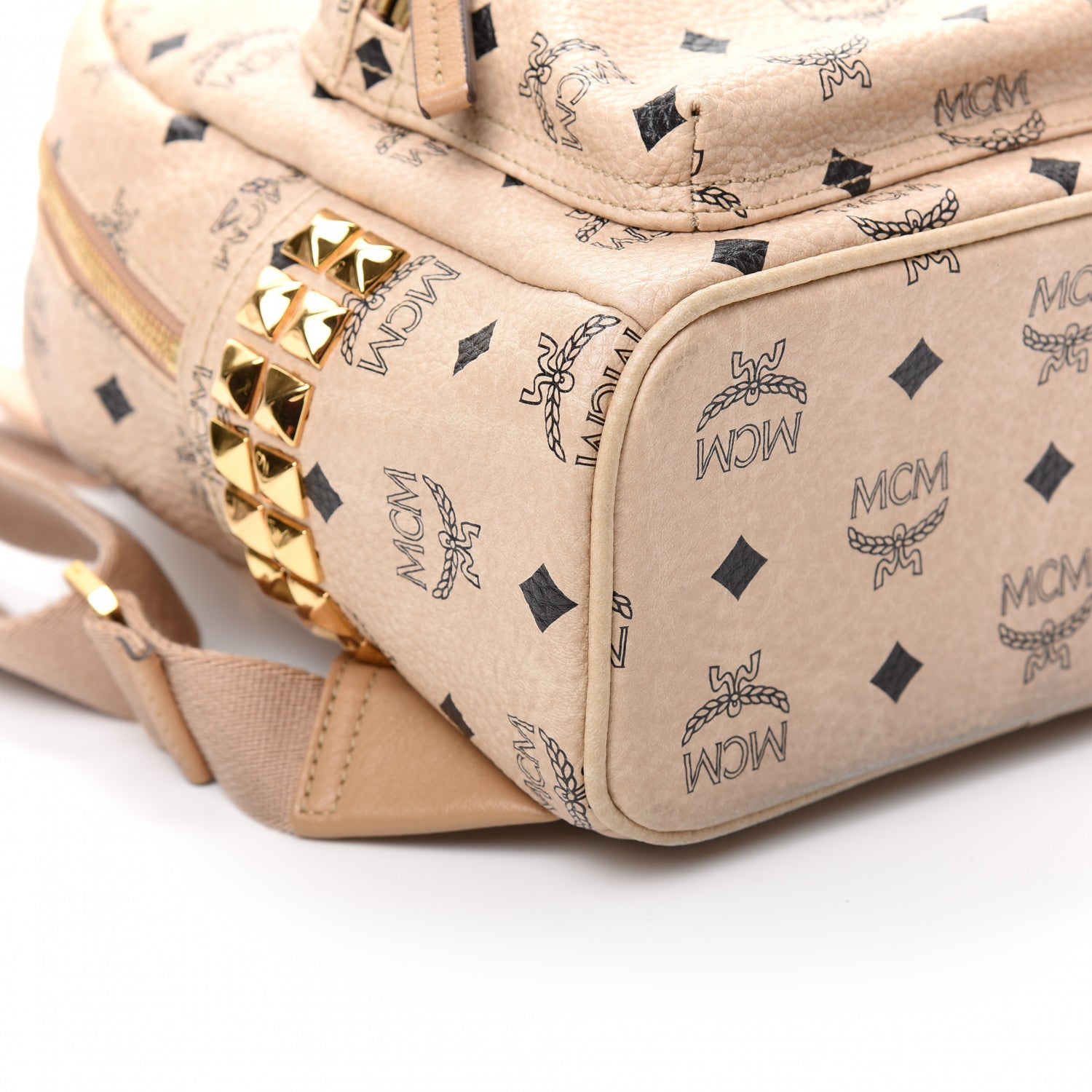 MCM Visetos Side Stud Mini Stark Backpack Beige 5 of 7