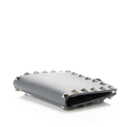 Valentino Garavani Calfskin Rockstud Card Holder with Zipper Dark Grey 4 of 8