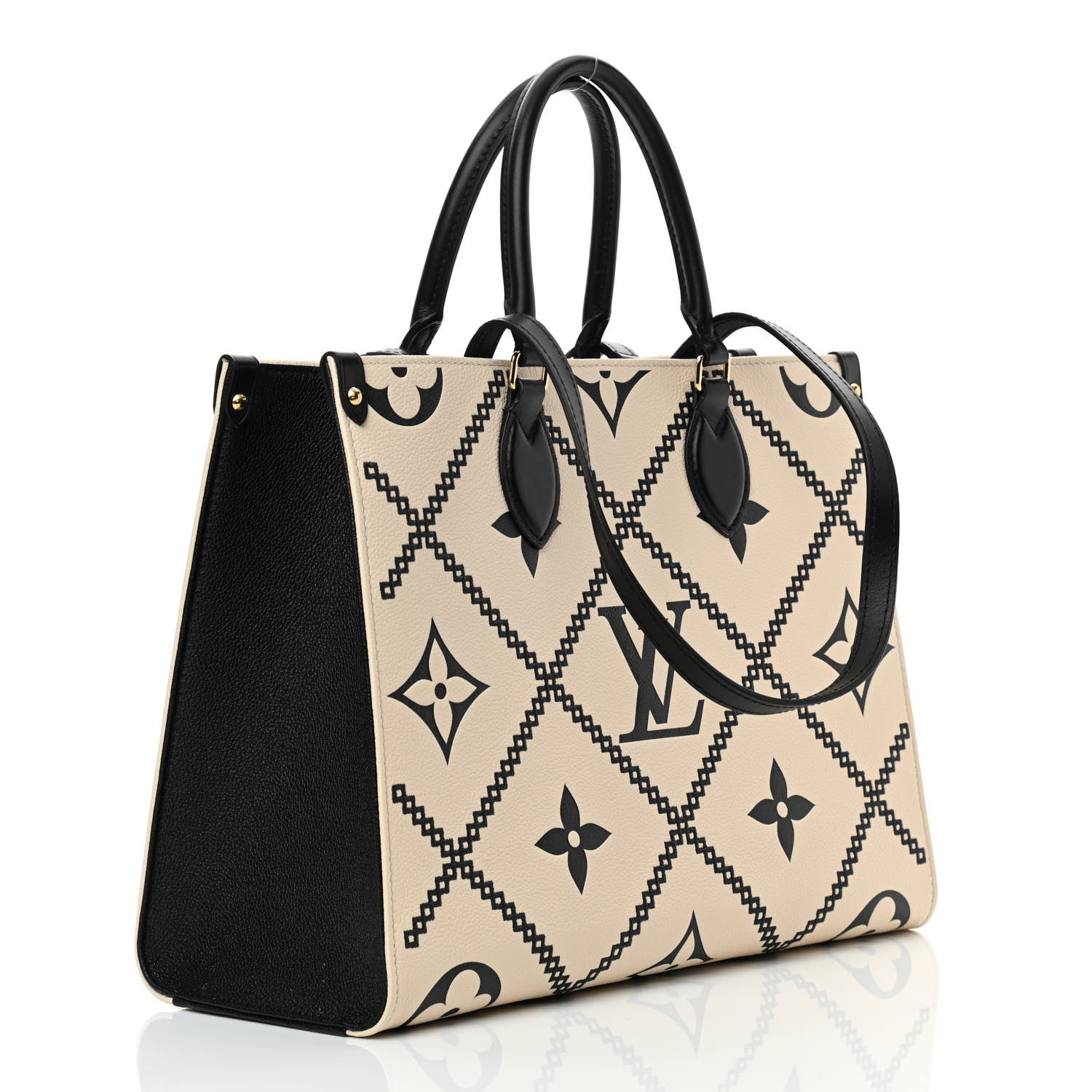 Louis Vuitton Empreinte Monogram Giant Broderies Onthego MM Cream Black 3 of 12
