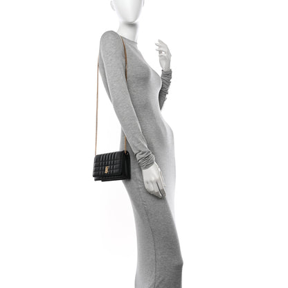 Burberry Lambskin Quilted Lola Clutch On Chain Black 2 of 12