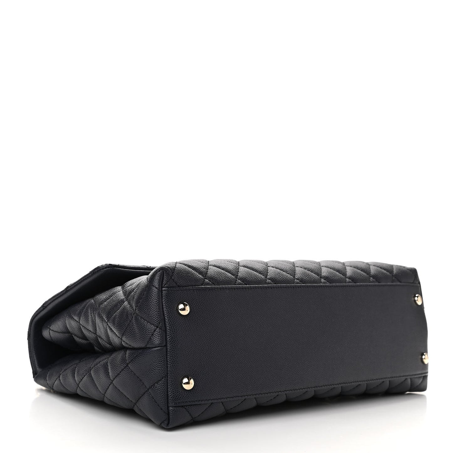 Caviar Quilted Medium Coco Handle Flap Navy Blue