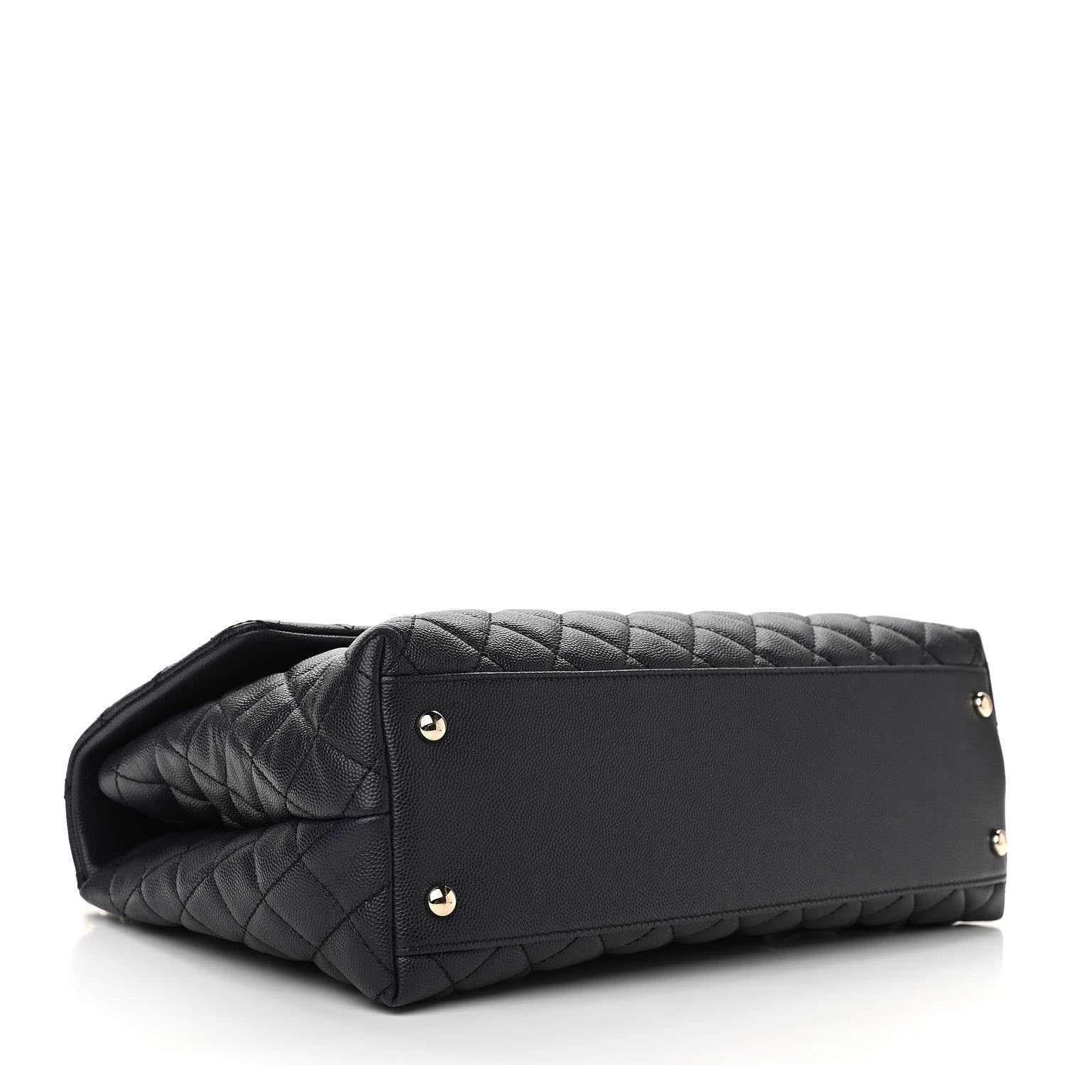 Chanel Caviar Quilted Medium Coco Handle Flap Navy Blue 4 of 11