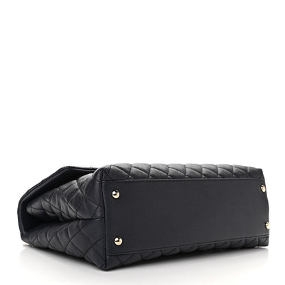 Chanel Caviar Quilted Medium Coco Handle Flap Navy Blue 4 of 11