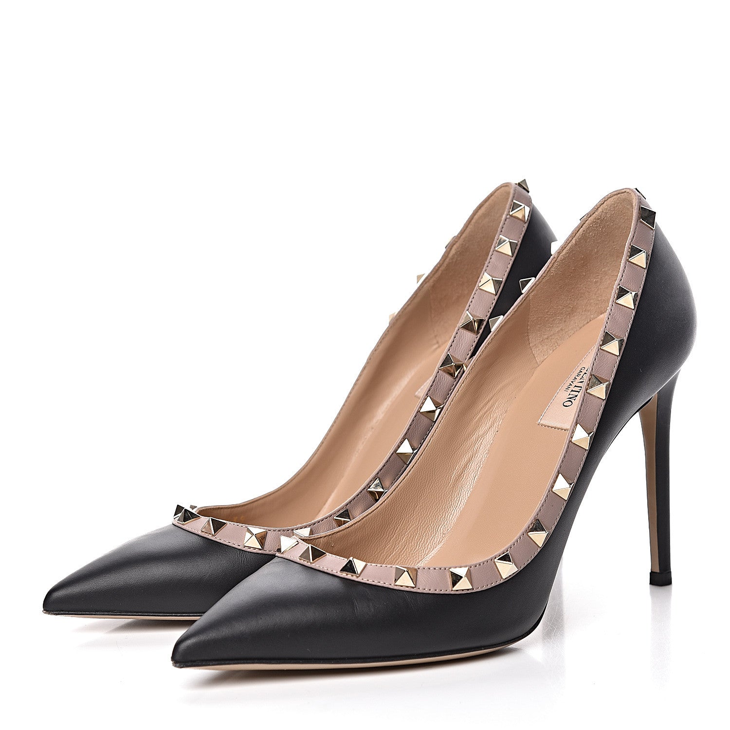 Valentino Garavani Nappa Rockstud 100mm Pumps 39 Black Poudre 3 of 13