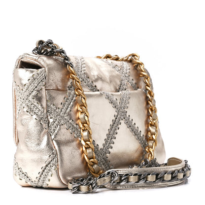 Chanel Metallic Calfskin Crochet Medium Chanel 19 Flap Gold 3 of 11