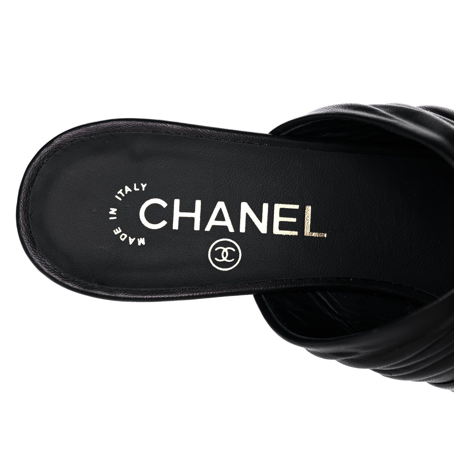 Chanel Calfskin Bows CC Mules 38 Black 8 of 10