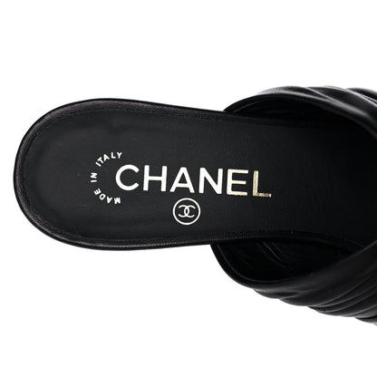 Chanel Calfskin Bows CC Mules 38 Black 8 of 10