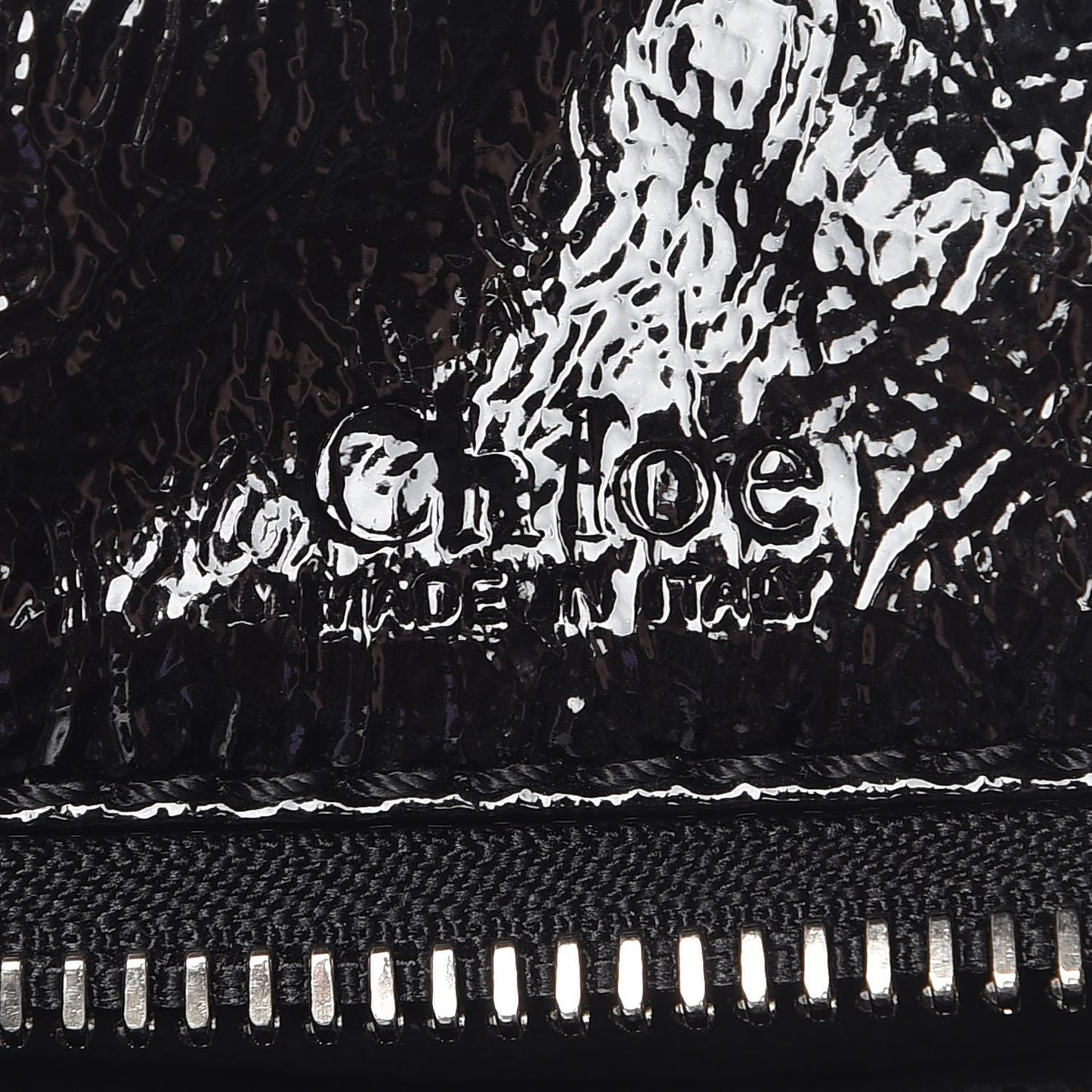 Crinkled Patent Betty Shoulder Bag Black