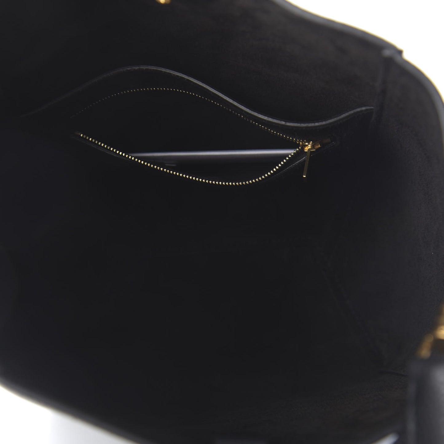 Soft Grained Calfskin Sangle Bucket Bag Black