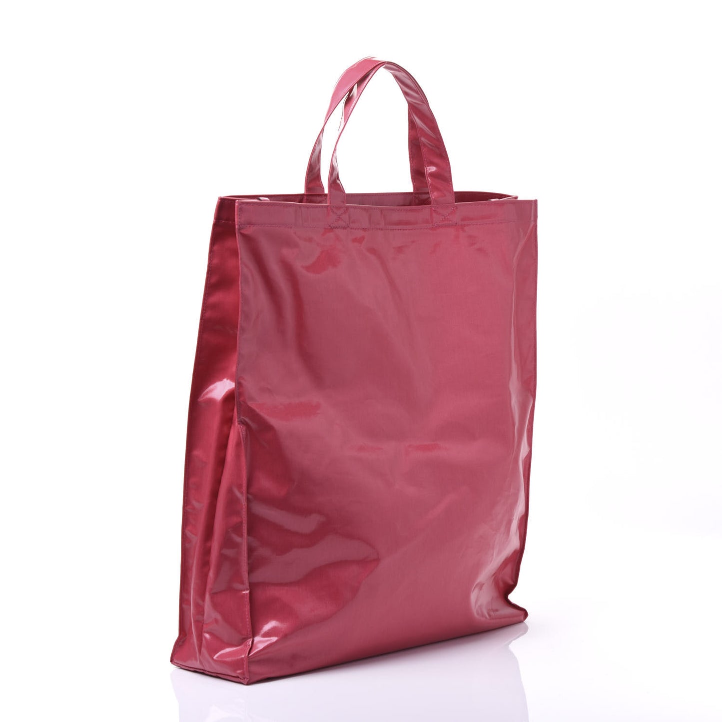 Patent Canvas Frame Logo Vertical Tote Glam Pink
