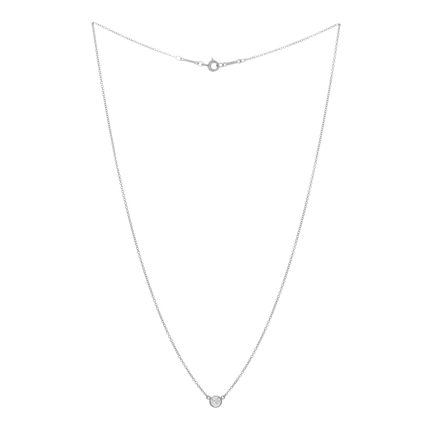 Platinum Diamond .19ct Elsa Peretti Diamonds by the Yard Pendant Necklace