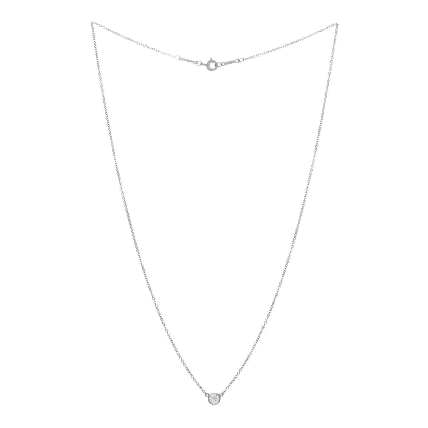Tiffany Platinum Diamond .19ct Elsa Peretti Diamonds by the Yard Pendant Necklace 3 of 4