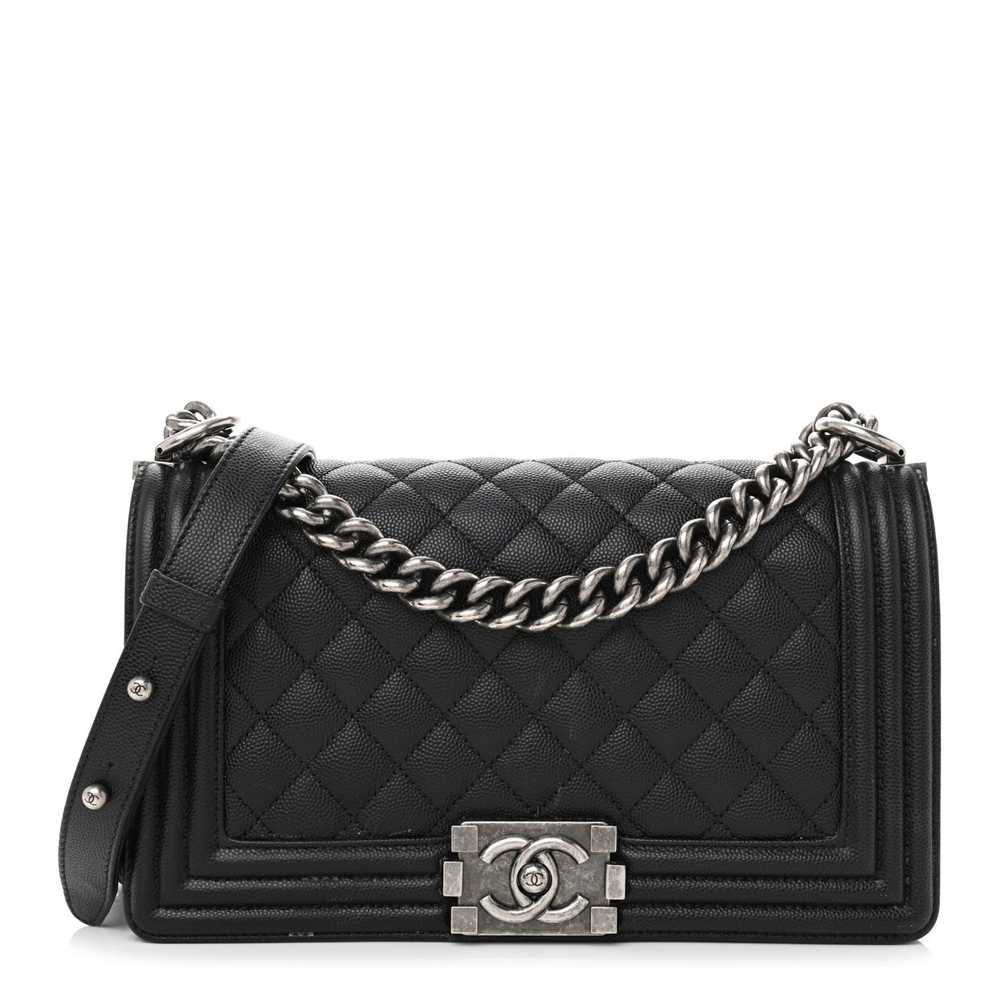 Caviar Quilted Medium Boy Flap Black