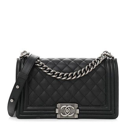 Chanel Caviar Quilted Medium Boy Flap Black 1 of 15