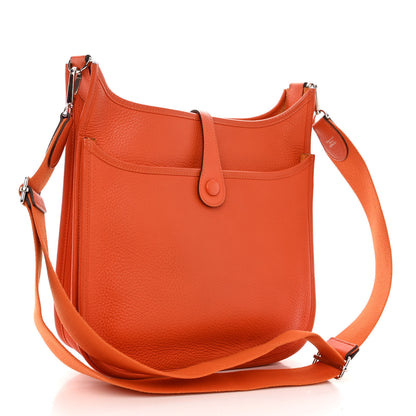 Hermes Taurillon Clemence Evelyne III PM Feu 3 of 12