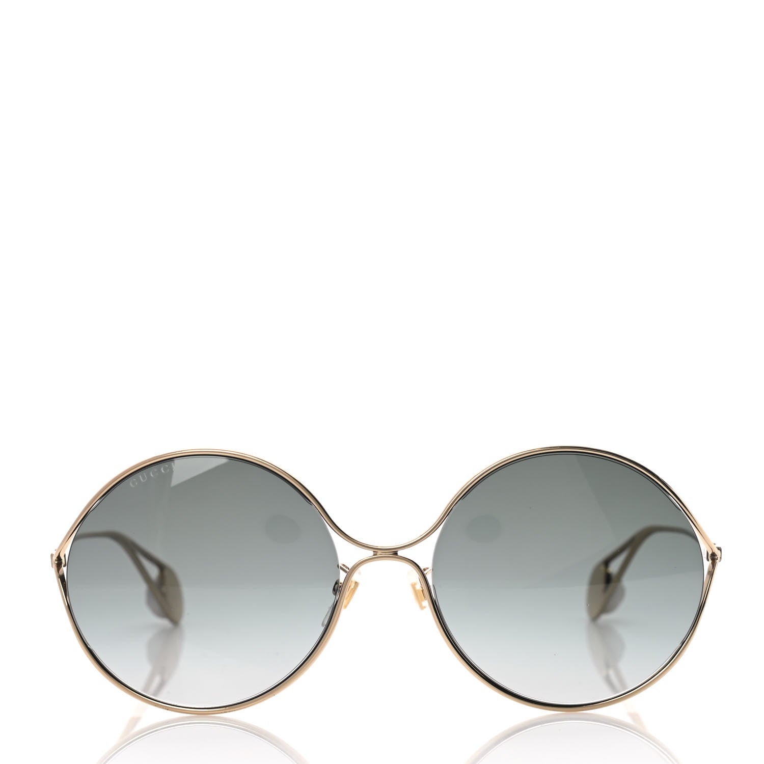 Gucci Metal Round Pearl Tip Sunglasses GG0253S Gold 2 of 8