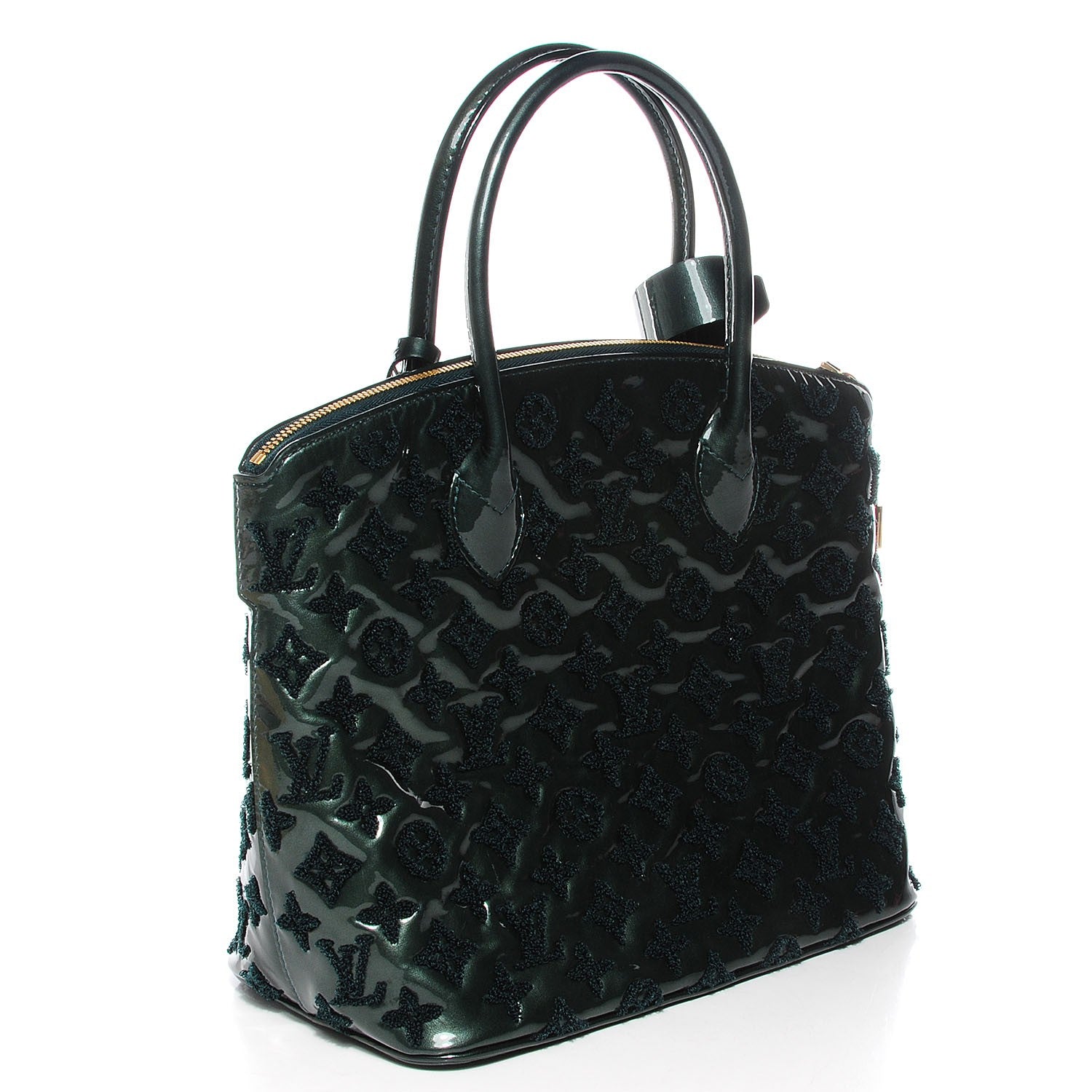 Louis Vuitton Patent Lambskin Fascination Lockit Vert Fonce 3 of 7