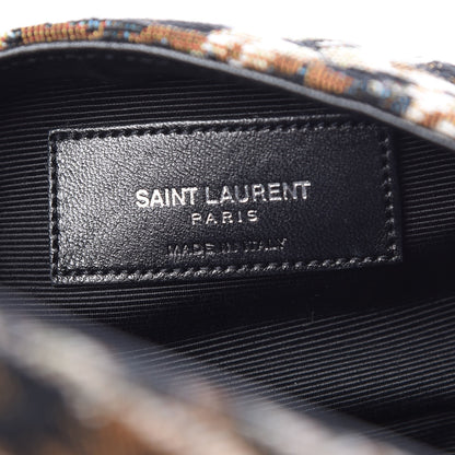 Saint Laurent Jacquard Leopard Matelasse Chevron Monogram Baby Chain Bag Black 6 of 9