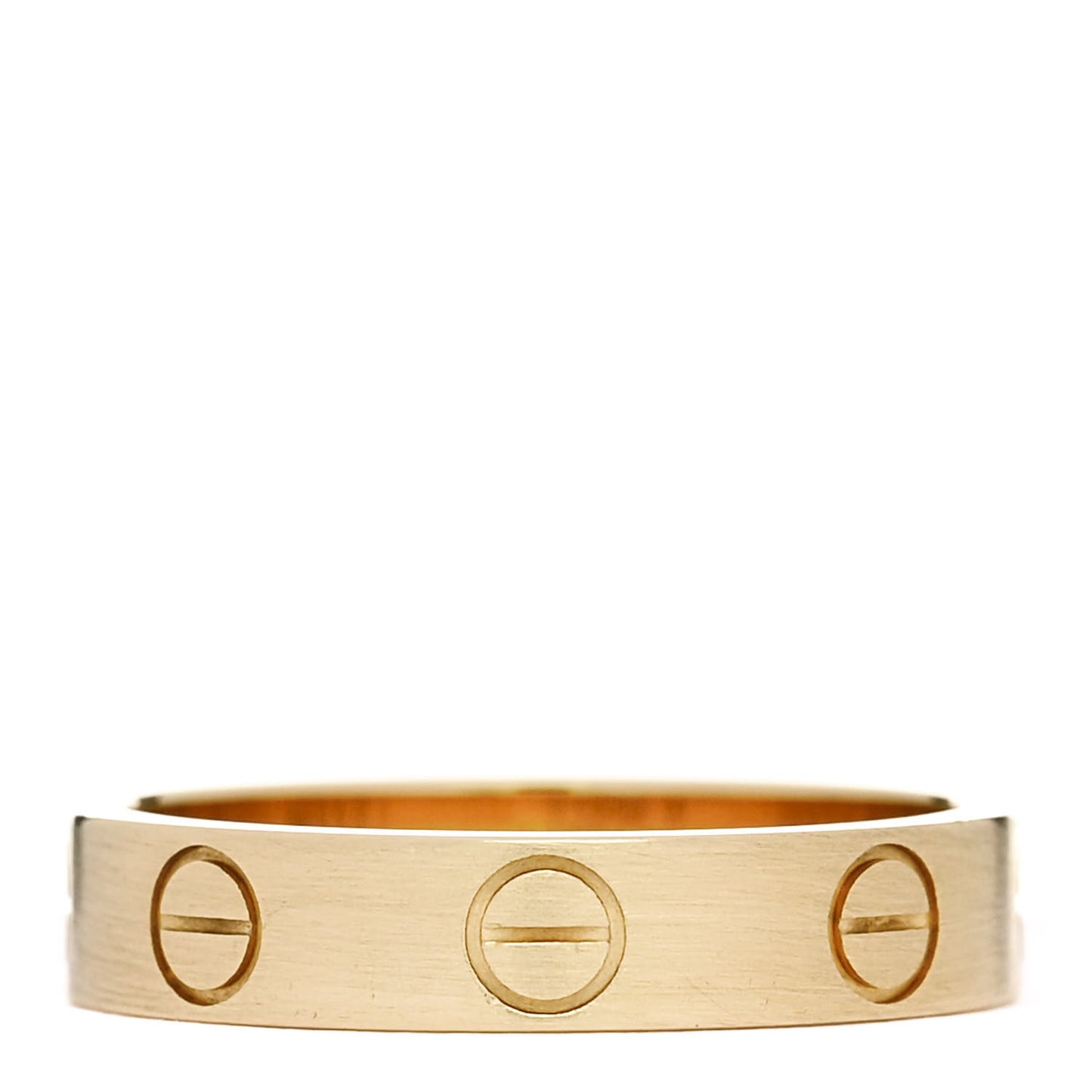 18K Yellow Gold 3.5mm Brushed Finish LOVE Wedding Band Ring 48 4.5
