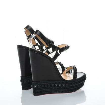 Christian Louboutin Calfskin Rope Cataclou 140 Wedge Sandals 39 Black 11 of 14