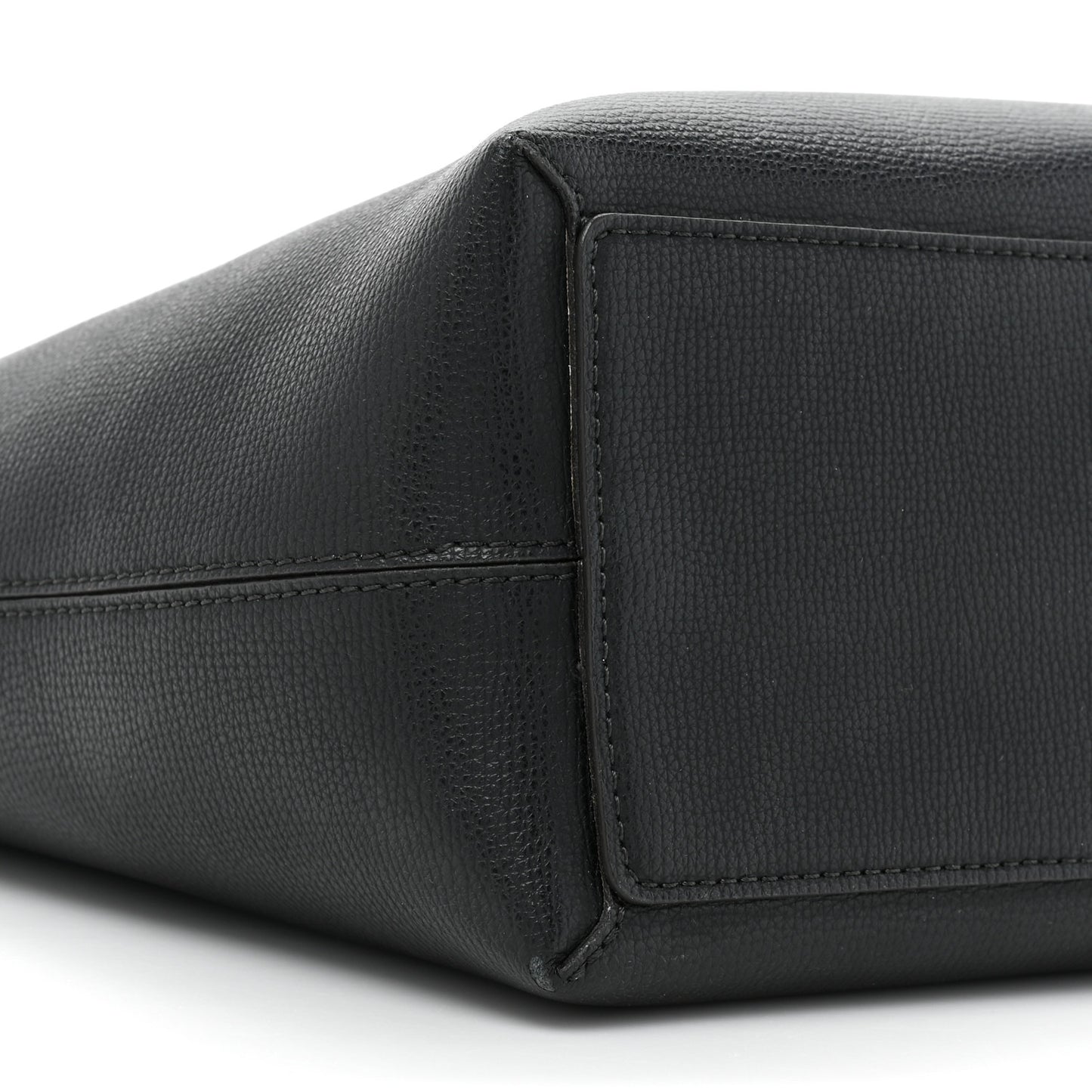 Grainy Calfskin Haymarket Colours Check Medium Zip Tote Black