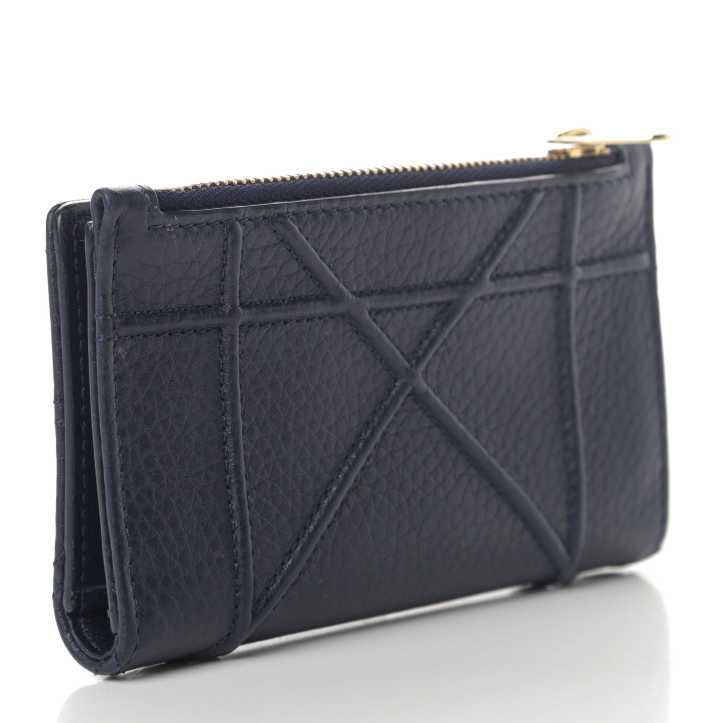 Grained Calfskin Cannage Diorama Wallet Blue