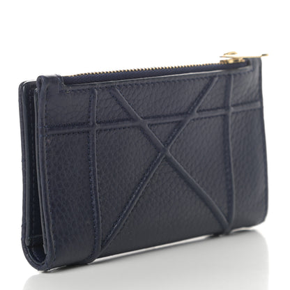 Christian Dior Grained Calfskin Cannage Diorama Wallet Blue 3 of 9