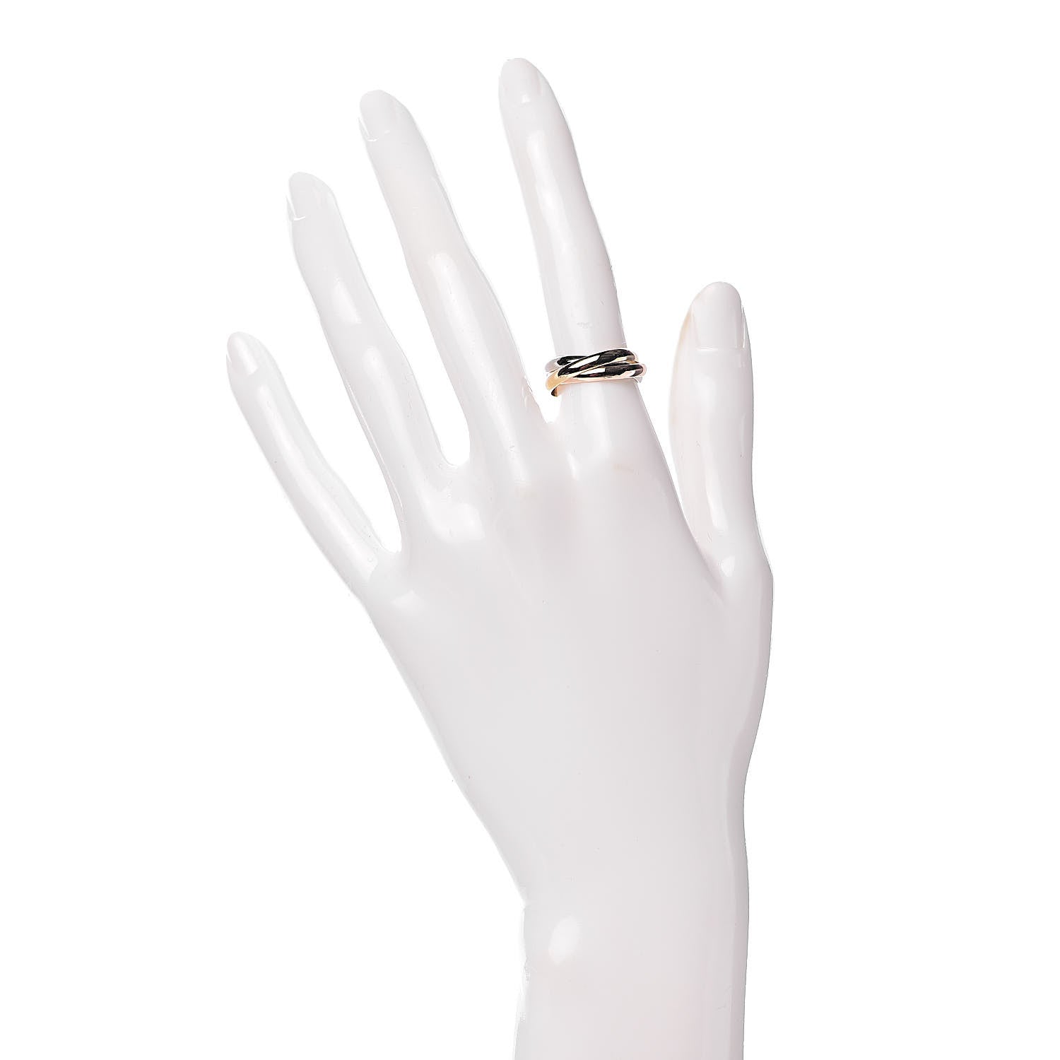 Cartier 18K Pink Yellow White Gold Small Trinity Ring 50 5.25 2 of 7