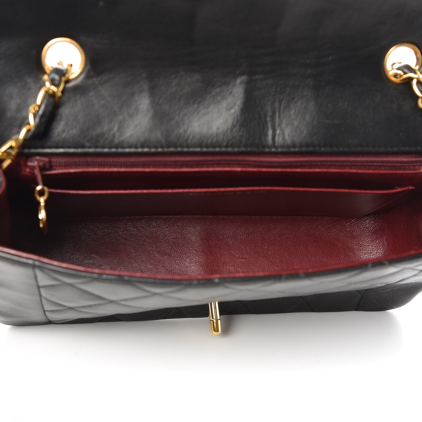 Lambskin Quilted Medium Single Flap Black