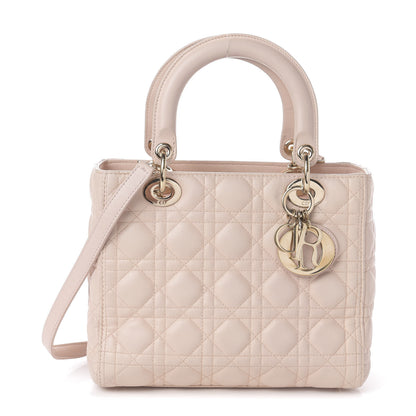Christian Dior Lambskin Cannage Medium Lady Dior Light Pink 1 of 9