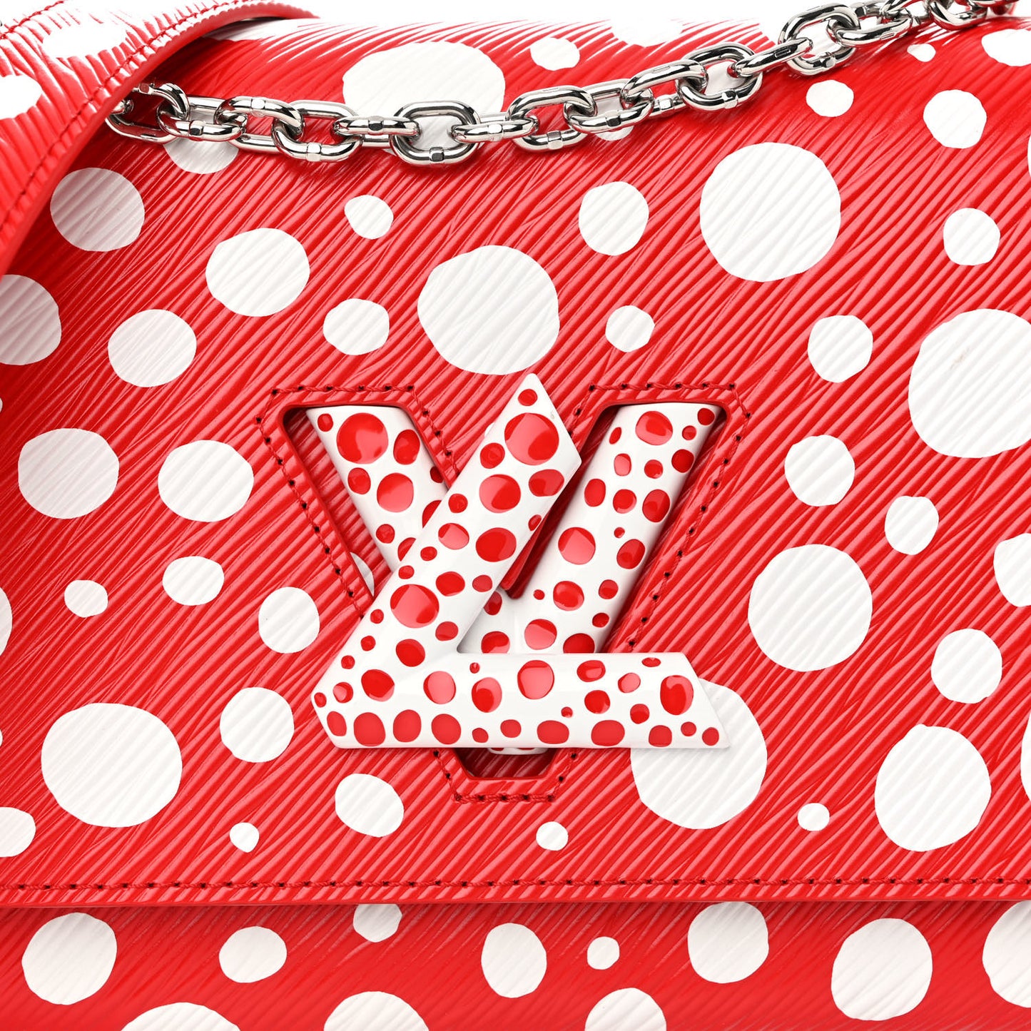 LV X YK Epi Infinity Dots Twist Shoulder Bag MM Red