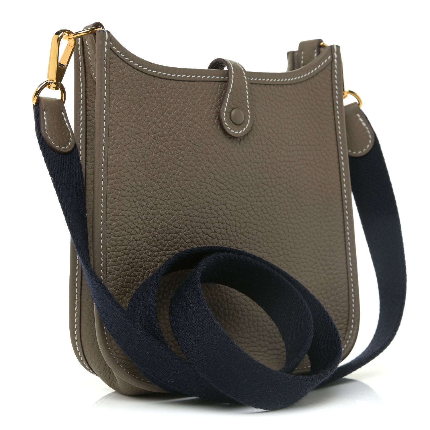 Hermes Taurillon Clemence Amazone Evelyne TPM Etoupe Bleu Indigo 3 of 11