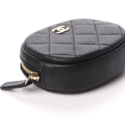 Chanel Caviar Quilted Zip Around Classic Coin Purse Black 5 of 9