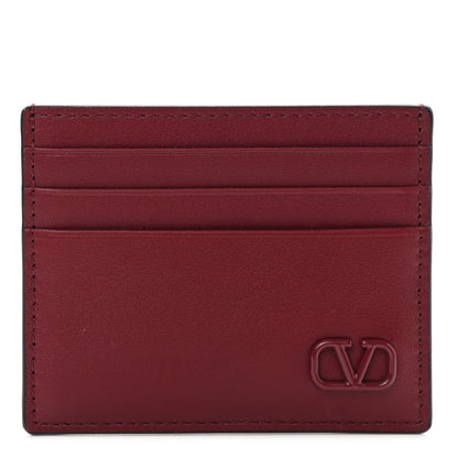 Valentino Garavani Calfskin VLogo Signature Card Holder Red 1 of 7