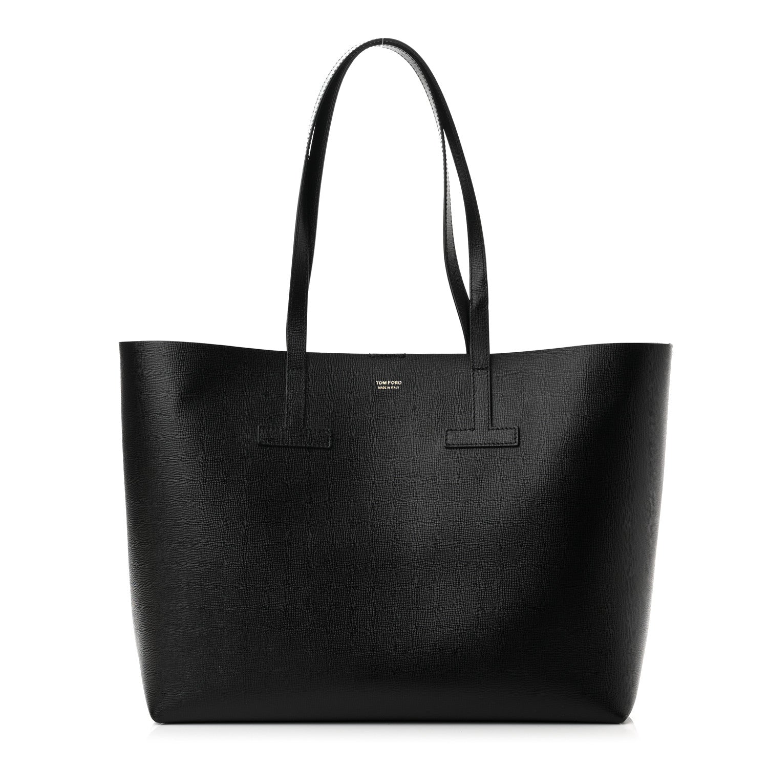 Tom Ford Grained Calfskin Small T Tote Black 1 of 8