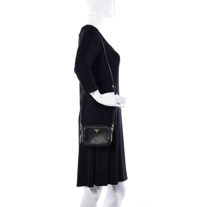 Prada Vitello Daino Mini Camera Crossbody Black 2 of 12