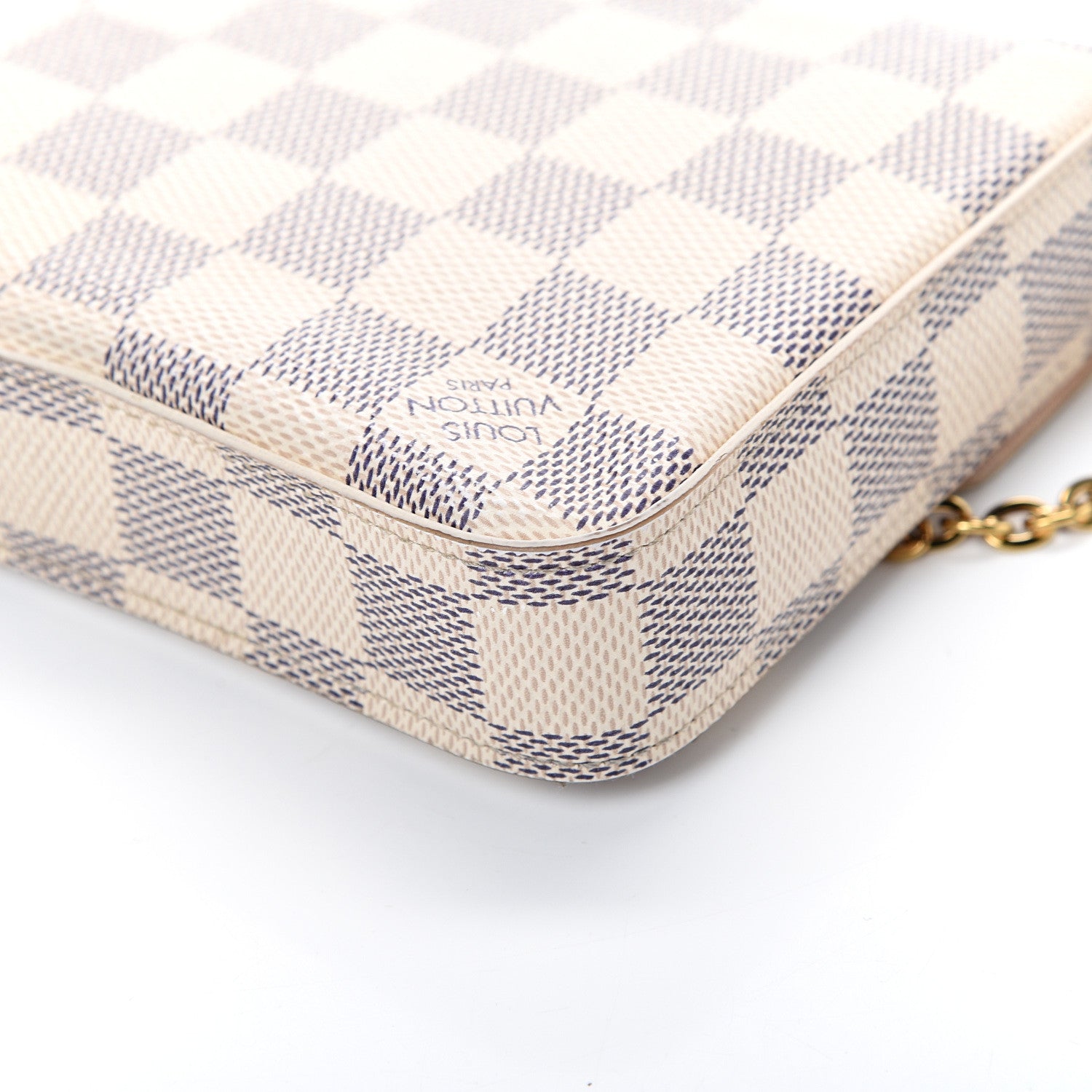 Louis Vuitton Damier Azur Pochette Felicie Chain Wallet Rose Ballerine 11 of 24